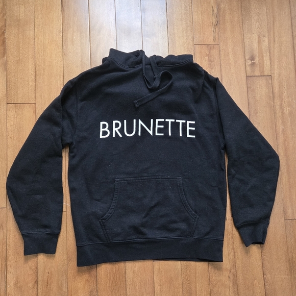 Brunette The Label Tops - Brunette The Label Black Brunette Hoodie Size S/M